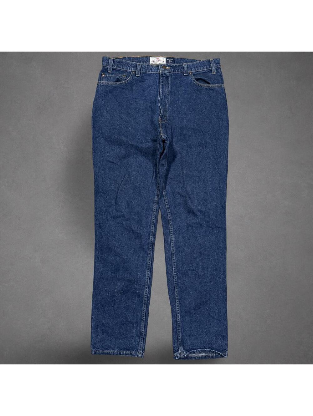 Levi Strauss Signature 540 Relaxed Fit Jeans 38x34 Dark Wash Denim